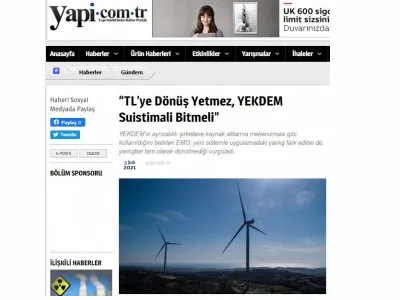 TLYE DÖNÜŞ YETMEZ, YEKDEM SUİSTİMALİ BİTMELİ (YAPİ.COM.TR)
