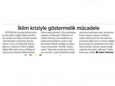İKLİM KRİZİYLE GÖSTERMELİK MÜCADELE (BİRGÜN)