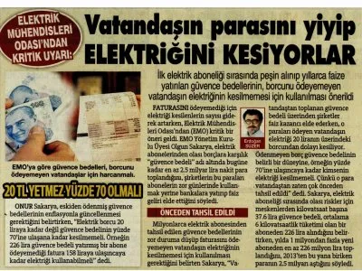 VATANDAŞIN PARASINI YİYİP ELEKTRİĞİNİ KESİYORLAR (SÖZCÜ)