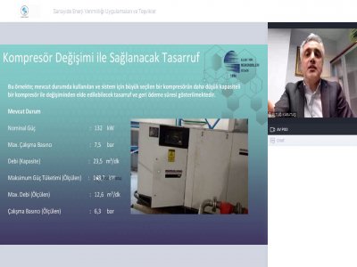SANAYİDE ENERJİ VERİMLİLİĞİ UYGULAMALARI VE TEŞVİKLER BAŞLIKLI WEBINAR DÜZENLENDİ