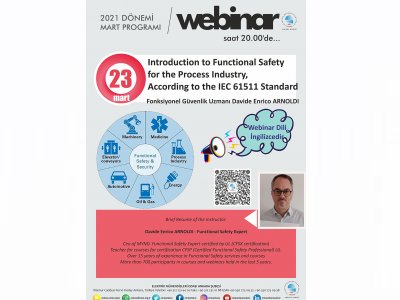 INTRODUCTION TO FUNCTIONAL SAFETY FOR THE PROCESS INDUSTRY, ACCORDING TO THE IEC 61511 STANDARD BAŞLIKLI WEBINAR DÜZENLENECEK