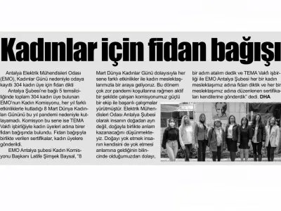 KADINLAR İÇİN FİDAN BAĞIŞI (AKDENİZDE YENİ YÜZYIL-09.03.2021)