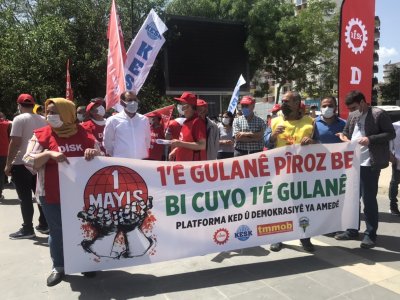 DİYARBAKIR EMEK VE DEMOKRASİ PLATFORMU 1 MAYIS BASIN AÇIKLAMASI..1E GULANE PİROZ BE..