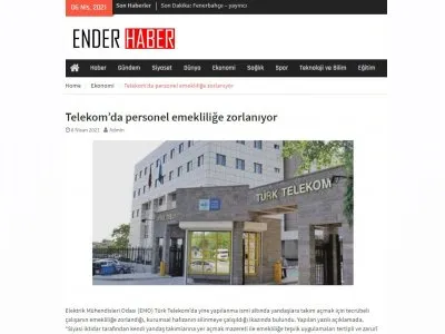 TELEKOMDA PERSONEL EMEKLİLİĞE ZORLANIYOR (ENDERHABER.COM)