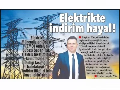 ELEKTRİKTE İNDİRİM HAYAL OLDU (AKDENİZ GERÇEK-07.04.2021)