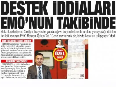 DESTEK İDDİALARI EMO`NUN TAKİBİNDE (ANTALYA EKSPRES-22.04.2021)