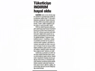 TÜKETİCİYE İNDİRİM HAYAL OLDU (TÜRKİYEDE YENİÇAĞ)
