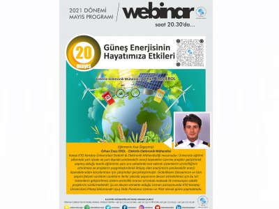 GÜNEŞ ENERJİSİNİN HAYATIMIZA ETKİLERİ BAŞLIKLI WEBINAR DÜZENLENECEK