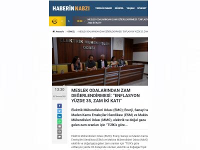 MESLEK ODALARINDAN ZAM DEĞERLENDİRMESİ: ENFLASYON YÜZDE 35, ZAM İKİ KATI (HABERİNNABZİ.COM)