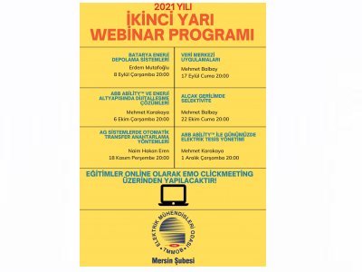 2021 YILI İKİNCİ YARI WEBİNAR PROGRAMIMIZ