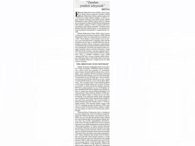 ZAMLARI YENİLERİ İZLEYECEK (BAŞKENT GAZETESİ)
