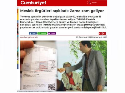 MESLEK ÖRGÜTLERİ AÇIKLADI: ZAMA ZAM GELİYOR (CUMHURİYET.COM.TR)