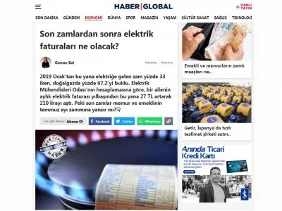 SON ZAMLARDAN SONRA ELEKTRİK FATURALARI NE OLACAK? (HABERGLOBAL.COM.TR)