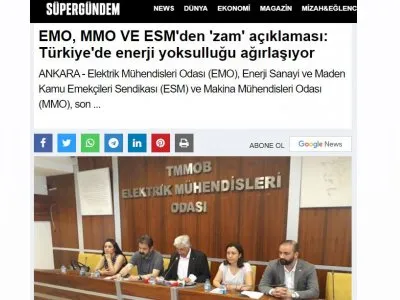 EMO, MMO VE ESM`DEN `ZAM` AÇIKLAMASI: TÜRKİYE`DE ENERJİ YOKSULLUĞU AĞIRLAŞIYOR (SUPERGUNDEM.COM)