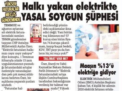 HALKI YAKAN ELEKTRİKTE YASAL SOYGUN ŞÜPHESİ (SÖZCÜ-25.11.2021)