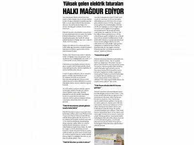 YÜKSEK GELEN ELEKTRİK FATURALARI HALKI MAĞDUR EDİYOR (GAZİANTEP TİME)
