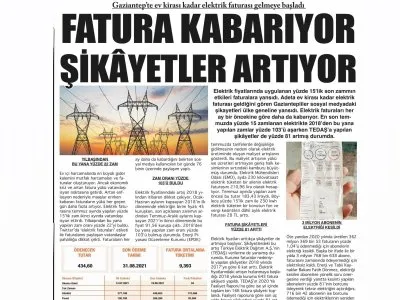 FATURA KABARIYOR ŞİKAYETLER ARTIYOR (GAZİANTEP PUSULA)