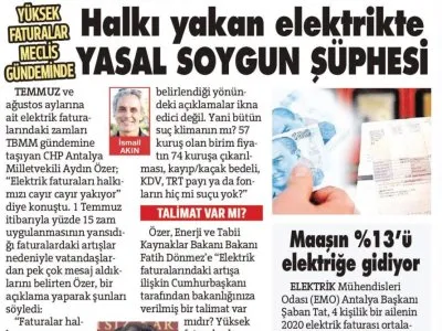 HALKI YAKAN ELEKTRİKTE YASAL SOYGUN ŞÜPHESİ (SÖZCÜ-25.11.2021)