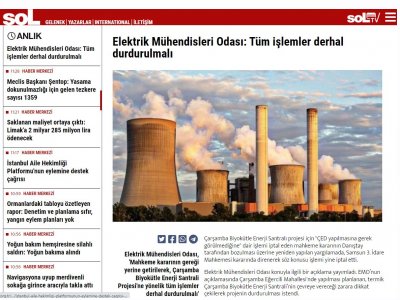 ELEKTRİK MÜHENDİSLERİ ODASI: TÜM İŞLEMLER DERHAL DURDURULMALI (HABER.SOL.ORG.TR)