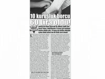 10 KURUŞLUK BORCU 60 LİRA OLDU! (AKDENİZ GERÇEK)