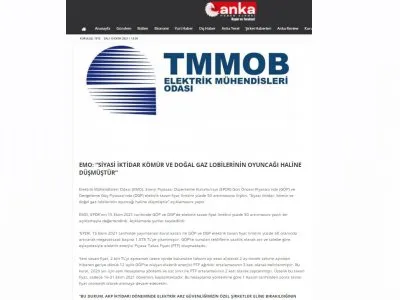 EMO: SİYASİ İKTİDAR KÖMÜR VE DOĞAL GAZ LOBİLERİNİN OYUNCAĞI HALİNE DÜŞMÜŞTÜR (ANKAHABER.NET)