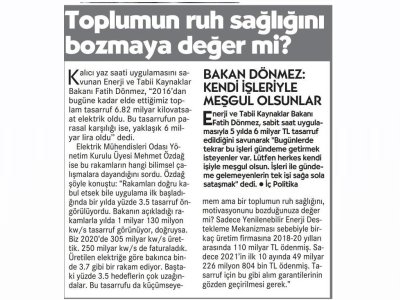 TOPLUMUN RUH SAĞLIĞINI BOZMAYA DEĞER Mİ? (CUMHURİYET)