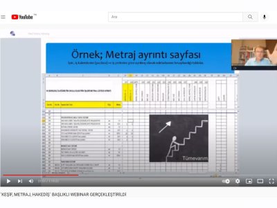 `KEŞİF, METRAJ, HAKEDİŞ` BAŞLIKLI WEBINAR DÜZENLENDİ