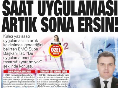 SAAT UYGULAMASI ARTIK SONA ERSİN! (ANTALYA EKSPRES-24.11.2021)