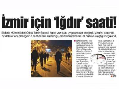 İZMİR İÇİN `IĞDIR` SAATİ! (9 EYLÜL)