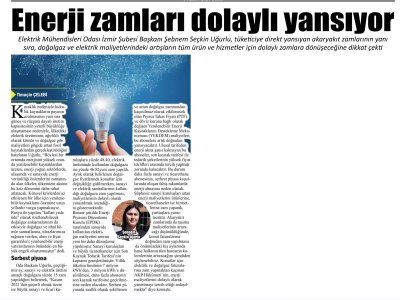 ENERJİ ZAMLARI DOLAYLI YANSIYOR (YENİ BAKIŞ)