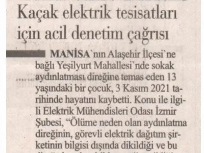 KAÇAK ELEKTRİK TESİSATLARI İÇİN ACİL DENETİM ÇAĞRISI (İLK SES)