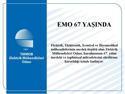 ELEKTRİK MÜHENDİSLERİ ODASI 67 YAŞINDA