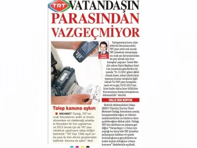 TRT VATANDAŞIN PARASINDAN VAZGEÇMİYOR (SÖZCÜ)