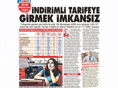 İNDİRİMLİ TARİFEYE GİRMEK İMKANSIZ (SÖZCÜ)