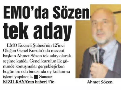 ÇAĞDAŞ KOCAELİ : EMODA SÖZEN TEK ADAY