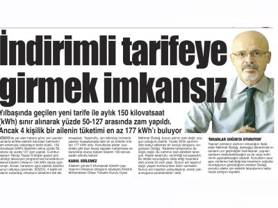 İNDİRİMLİ TARİFEYE GİRMEK İMKANSIZ (GAZETE GERÇEK)