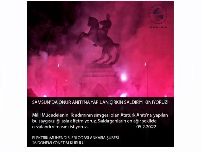 SAMSUNDA ONUR ANITINA YAPILAN ÇİRKİN SALDIRIYI KINIYORUZ!