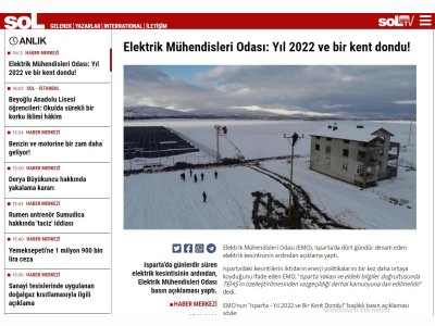 ELEKTRİK MÜHENDİSLERİ ODASI: YIL 2022 VE BİR KENT DONDU! (HABERSOL.ORG.TR)