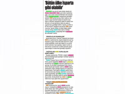 BÜTÜN ÜLKE İSPARTA GİBİ OLABİLİR`  (İSTİKLAL)