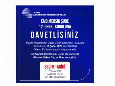 12.DÖNEM OLAĞAN GENEL KURUL VE SEÇİMLER DUYURUSU
