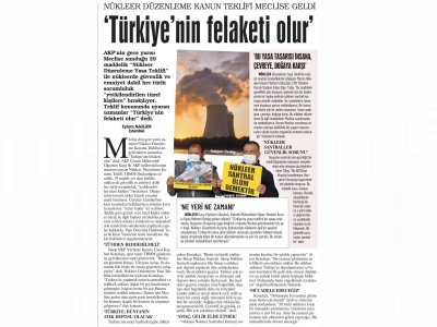NÜKLEER DÜZENLEME TEKLİFİ MECLİSE GELDİ (GÜNLÜK EVRENSEL)