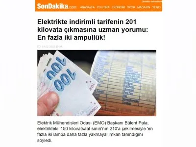 ELEKTRİKTE İNDİRİMLİ TARİFENİN 201 KİLOVATA ÇIKMASINA UZMAN YORUMU: EN FAZLA İKİ AMPULLÜK! (SONDAKİKA.COM)