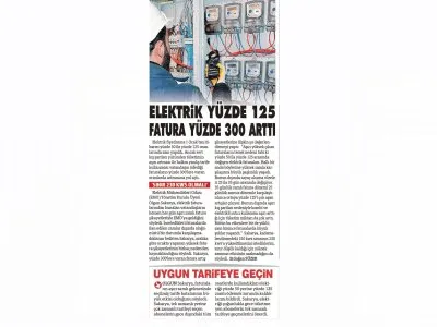 ELEKTRİK YÜZDE 125 FATURA YÜZDE 300 ARTTI (SÖZCÜ)