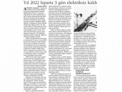 YIL 2022 ISPARTA 3 GÜN ELEKTRİKSİZ KALDI (ANAYURT)