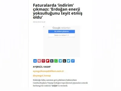 FATURALARDA İNDİRİM ÇIKMAZI: ERDOĞAN ENERJİ YOKSULLUĞUNU TEYİT ETMİŞ OLDU (DİKEN.COM.TR)