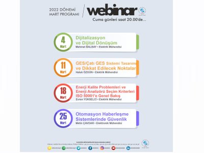 GES/ÇATI GES SİSTEMİ TASARIMI VE DİKKAT EDİLECEK NOKTALAR BAŞLIKLI WEBİNAR DÜZENLENECEK