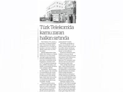 TÜRK TELEKOMDA KAMU ZARARI HALKIN SIRTINDA (BİRGÜN)