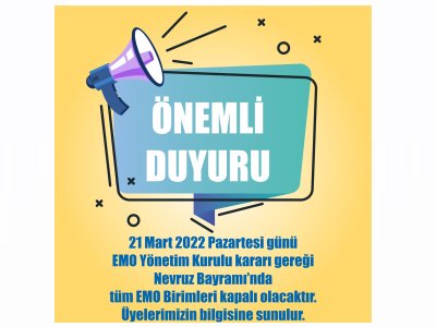 ÖNEMLİ DUYURU