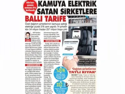 KAMUYA ELEKTRİK SATAN ŞİRKETLERE BALLI TARİFE (SÖZCÜ)