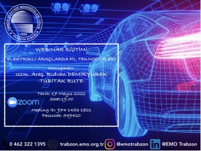 WEBINAR: ELEKTRİKLİ ARAÇLARDA PİL TEKNOLOJİLERİ